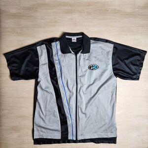 Vintage 90s Nike Men's Basketball Warm Up Shooting Shirt Full Zip Gray Black XL